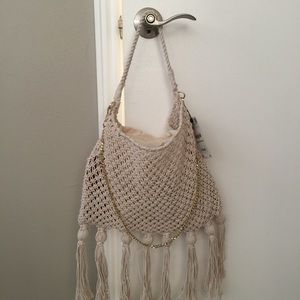 NWT Zara Ecru Hobo Shoulder Bag